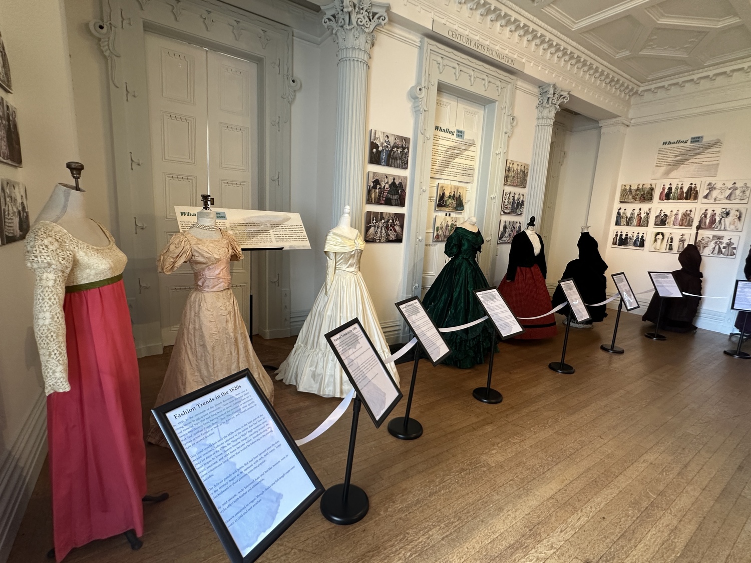 Historic dresses on display at the 
