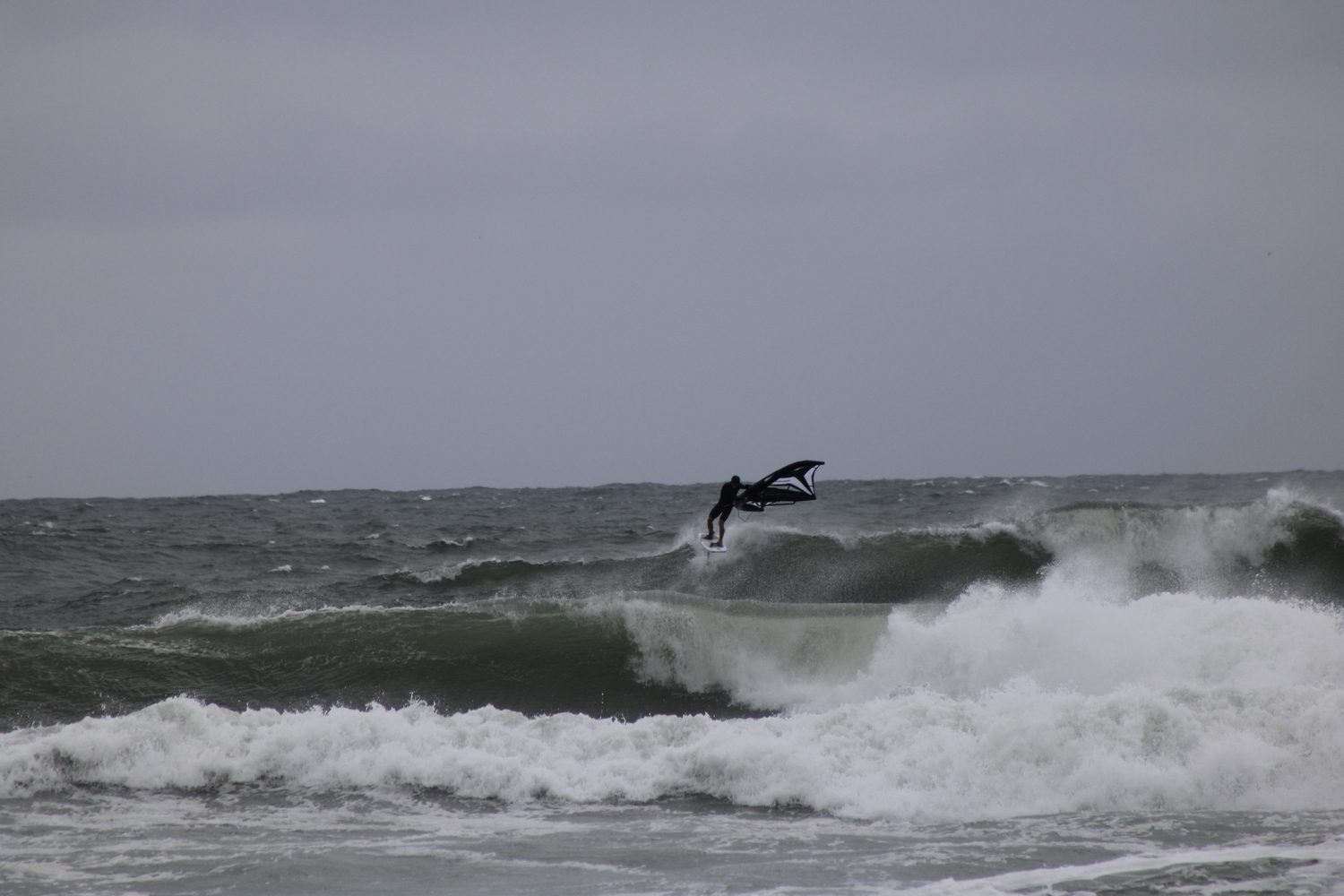 One person entered the water at around midday at Ditch Plains Beach on Wednesday, August 20. On the beach, curious beachgoers watched. JACK MOTZ