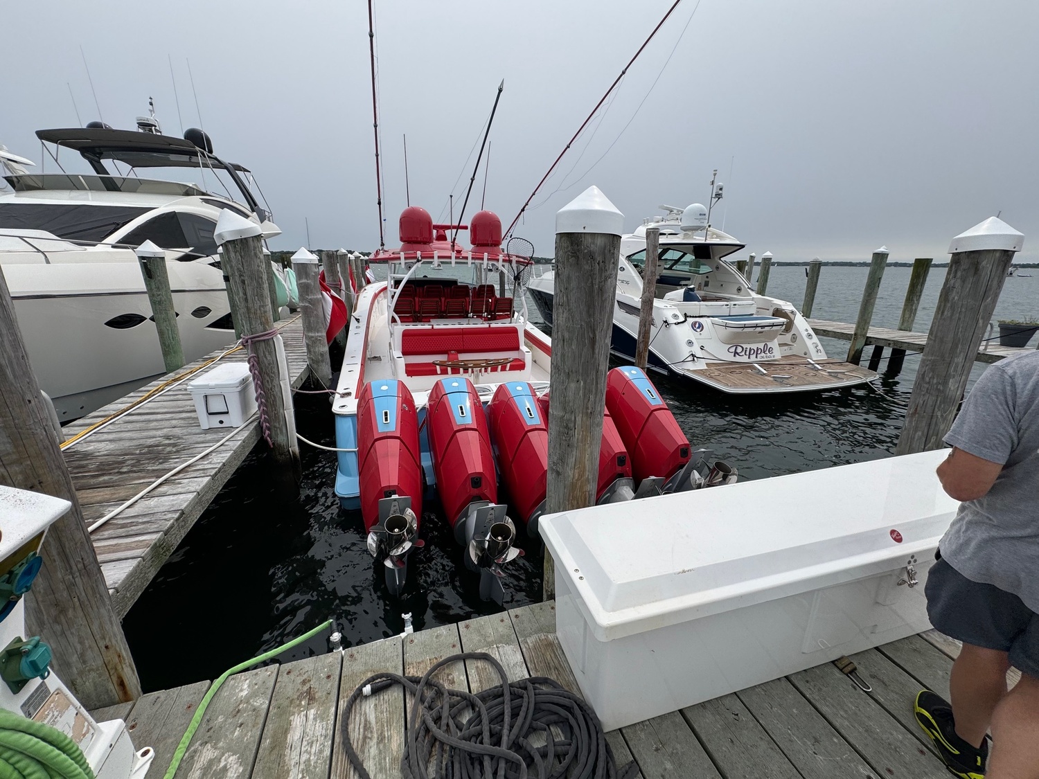 The woman was found dead aboard Ripple, a 54-foot cabin cruiser, which is berthed next to a large center console named Hell In a Bucket. Both boat names reference Grateful Dead songs and owned by the same person, other boat owners at the Montauk Yacht Club said. T.E. MCMORROW