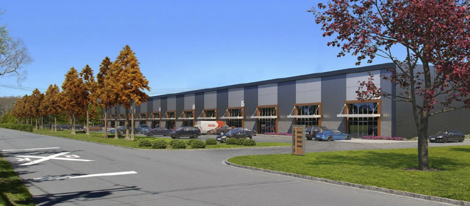 A rendering of what the new Quogue Business Park at 8 Midhampton Road will look like when completed late next year. COURTESY JLL