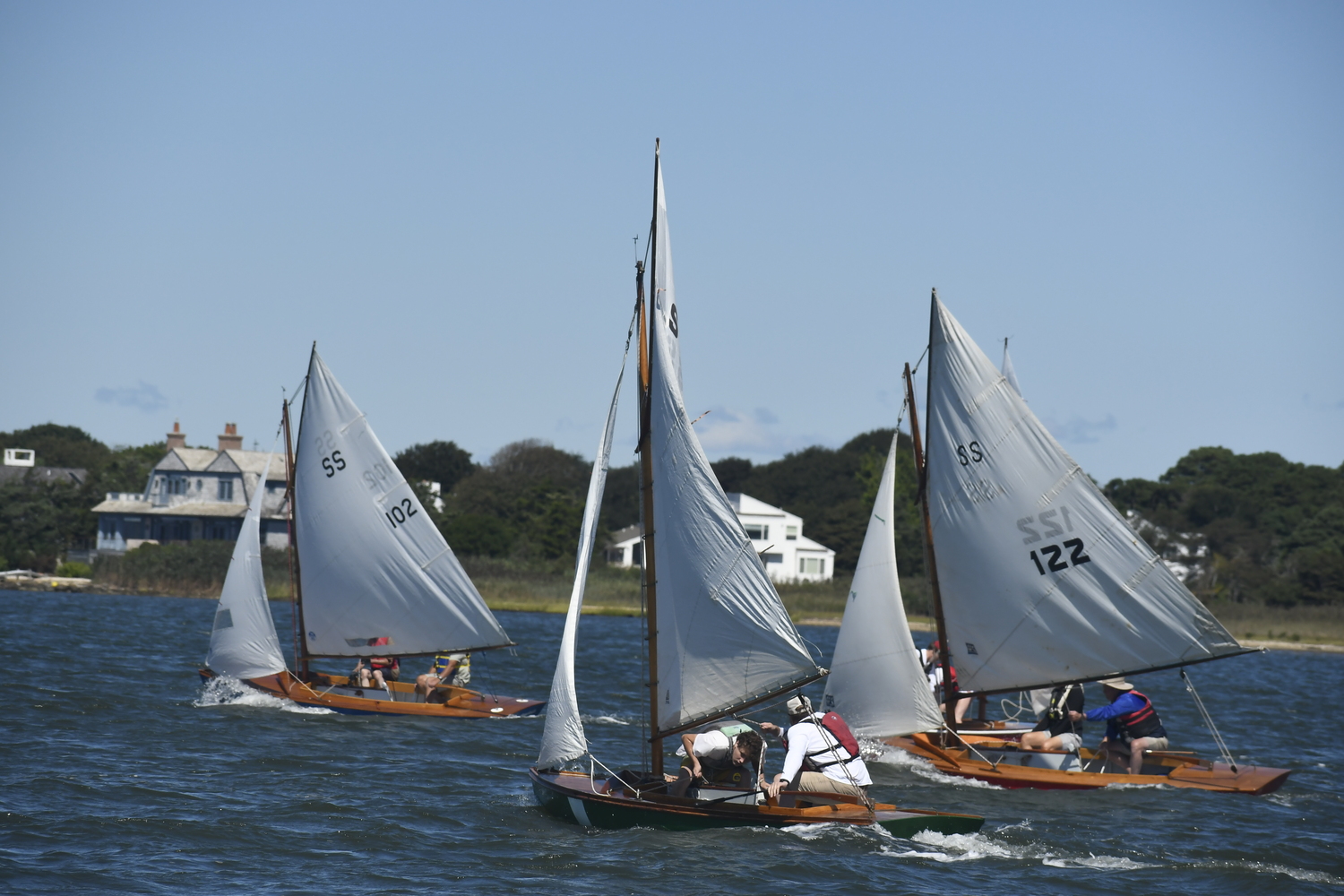 The SS Class gets off to a great start at Westhampton Yacht Squadron on Saturday.  DREW BUDD