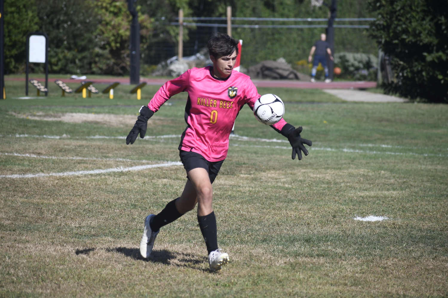 Bridgehampton senior goalie Kai Alversa.  DREW BUDD