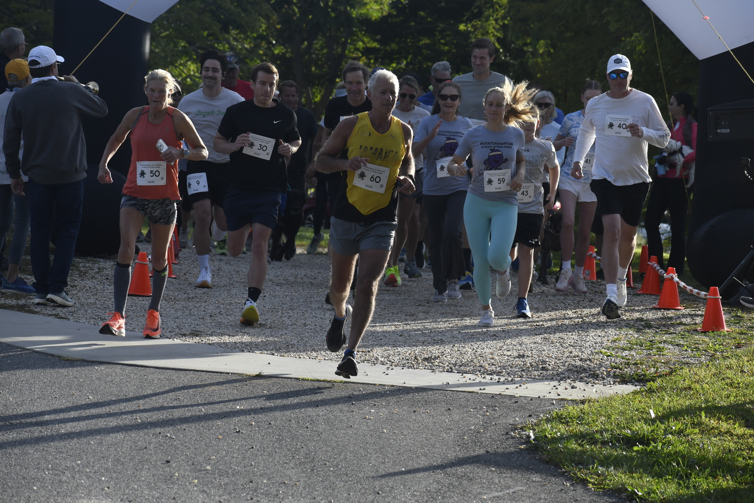The start of the Pototohampton 5K in Bridgehampton on Sunday morning.  DREW BUDD
