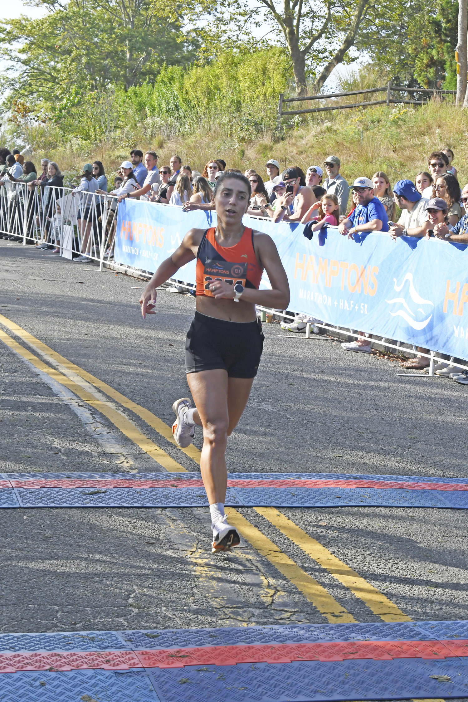Amanda Asaro of New York City placed second among women in the half marathon.  DREW BUDD