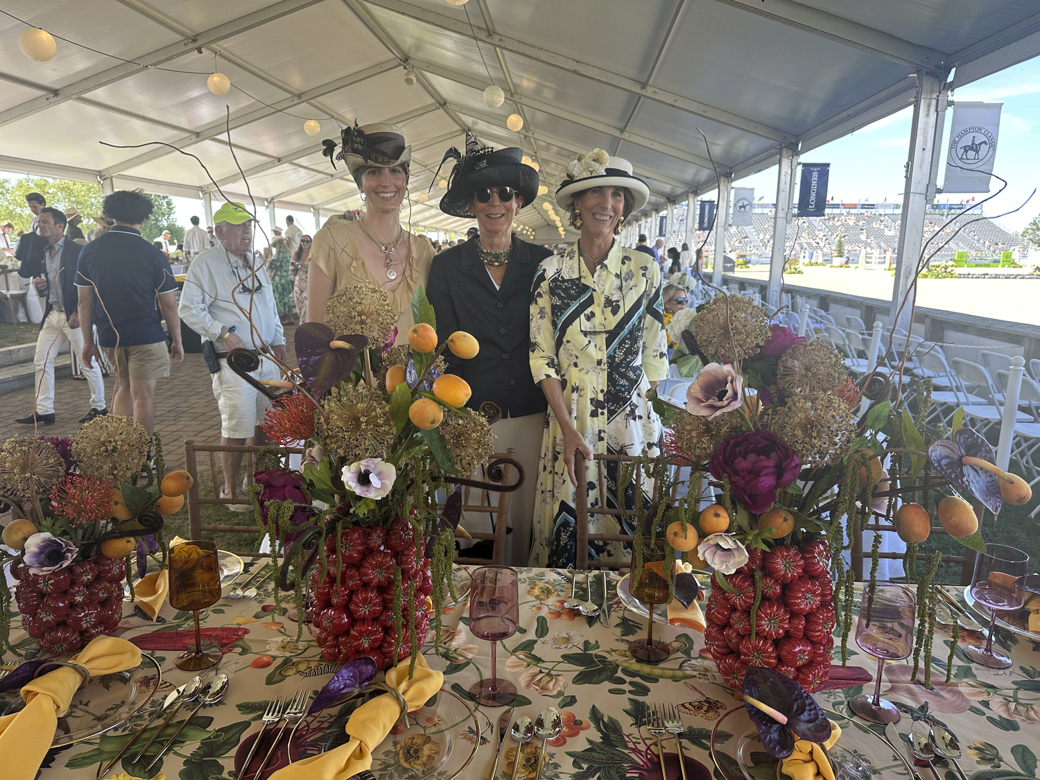 Molly Banfield, Sue Ellen Marder O'Connor and Nancy Marder Banfield at the Hampton Classic.  GREGORY D'ELIA
