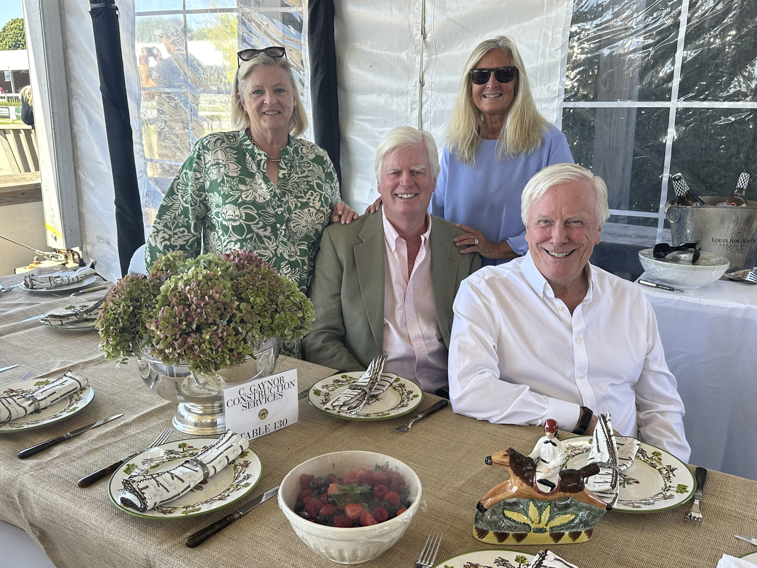 Becky Gaynor, Sean and Liz Deneny and Paul Donahue at the Hampton Classic.  GREGORY D'ELIA