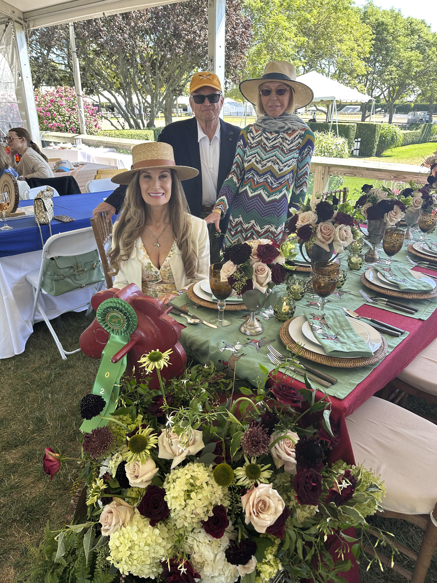 Bridget Marks-Isles Philip Isles and Ingrid Duetsch at the Hampton Classic.   GREGORY D'ELIA