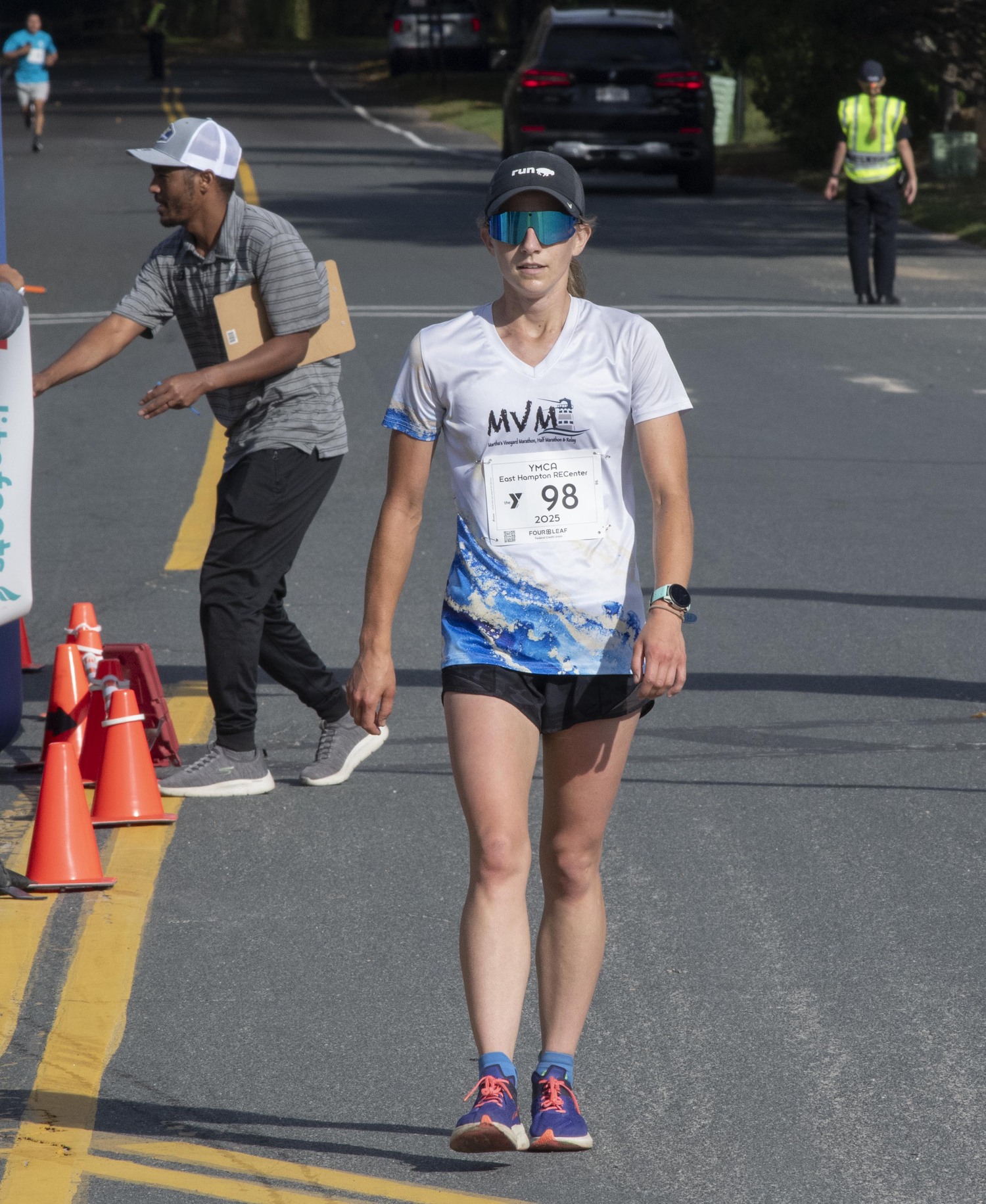 Sarah Cavanaugh was the female champion of Sunday morning's race.  DOUG KUNTZ