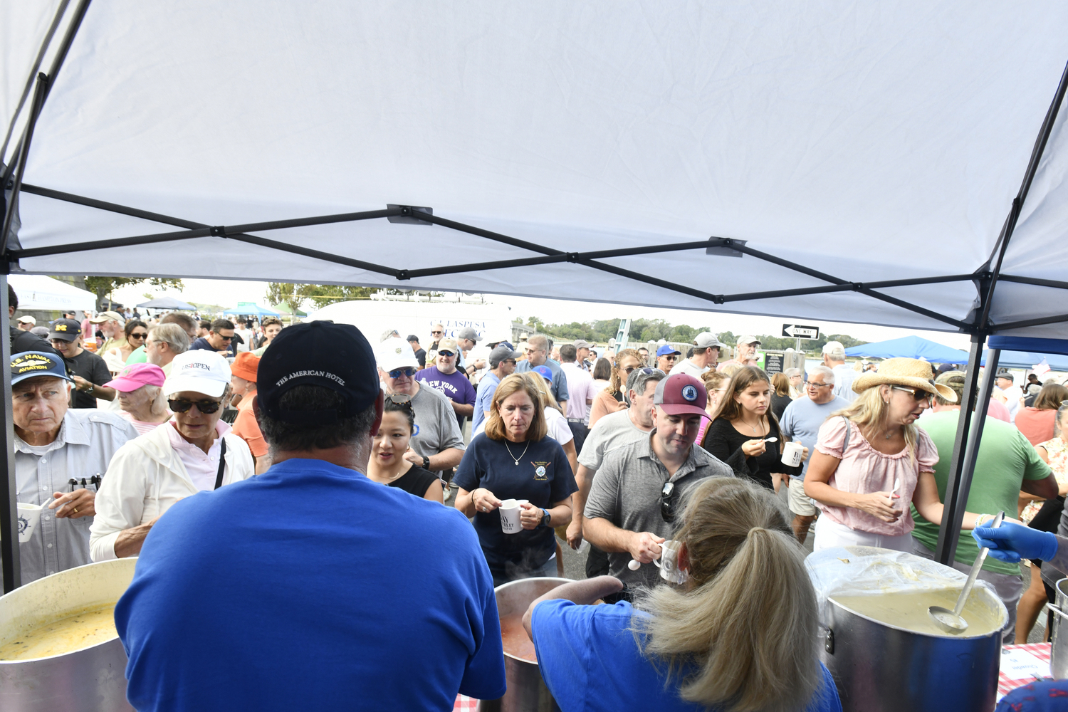 The line for the Clam Chowder Contest was on Sunday at HarborFest.  DNAA SHAW