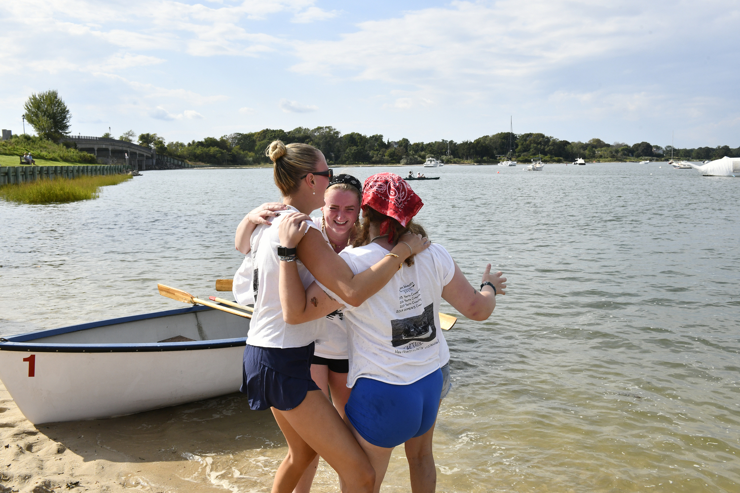 The Whalers Women's team celebrate their Whaleboat Championship.  DANA SHAW