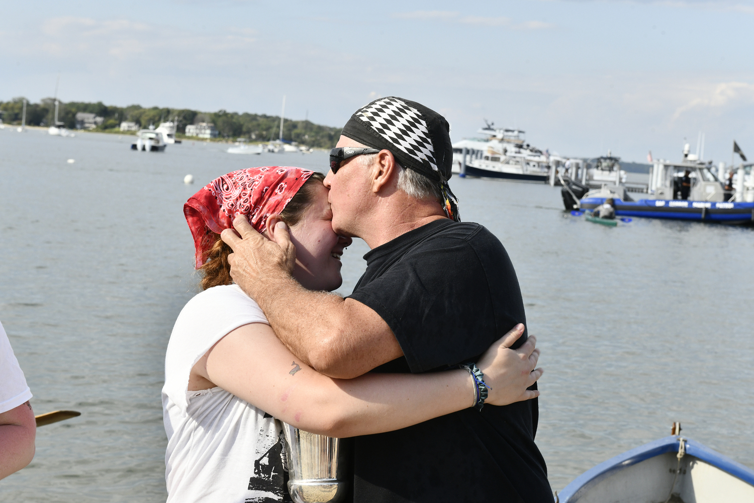 Father and daughter: Whalers Kristen and Ray Pettigrew.  DANA SHAW