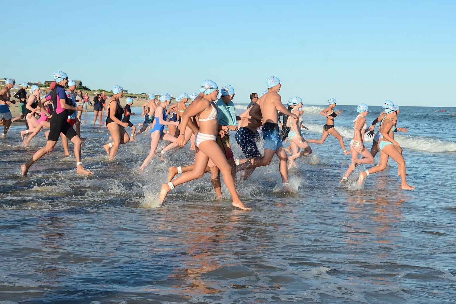 East Hampton Volunteer Ocean Rescue hosted its annual Red Devil Swim on Saturday at Atlantic Avenue Beach in Amagansett.  KYRIL BROMLEY