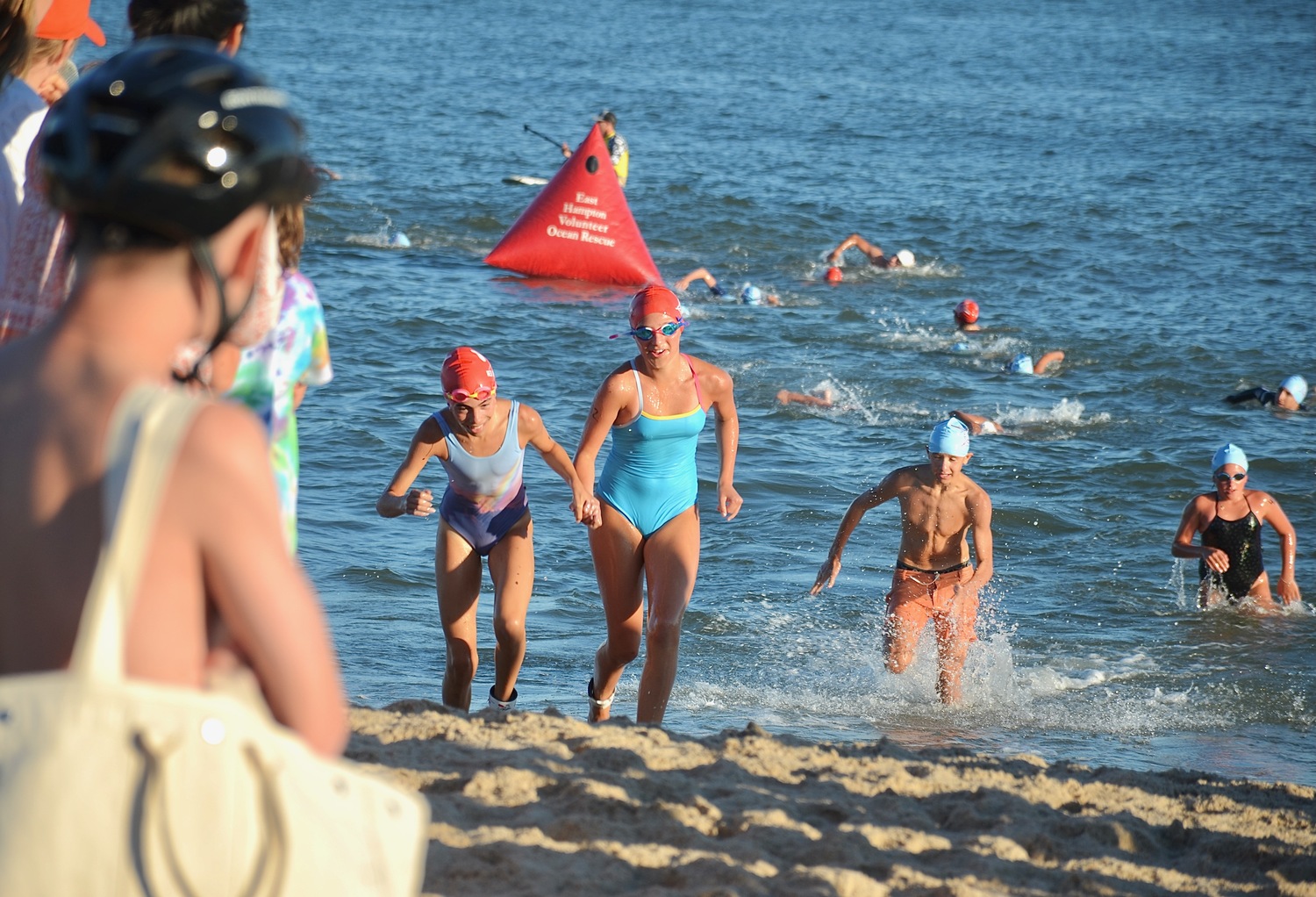 East Hampton Volunteer Ocean Rescue hosted its annual Red Devil Swim on Saturday at Atlantic Avenue Beach in Amagansett.  KYRIL BROMLEY