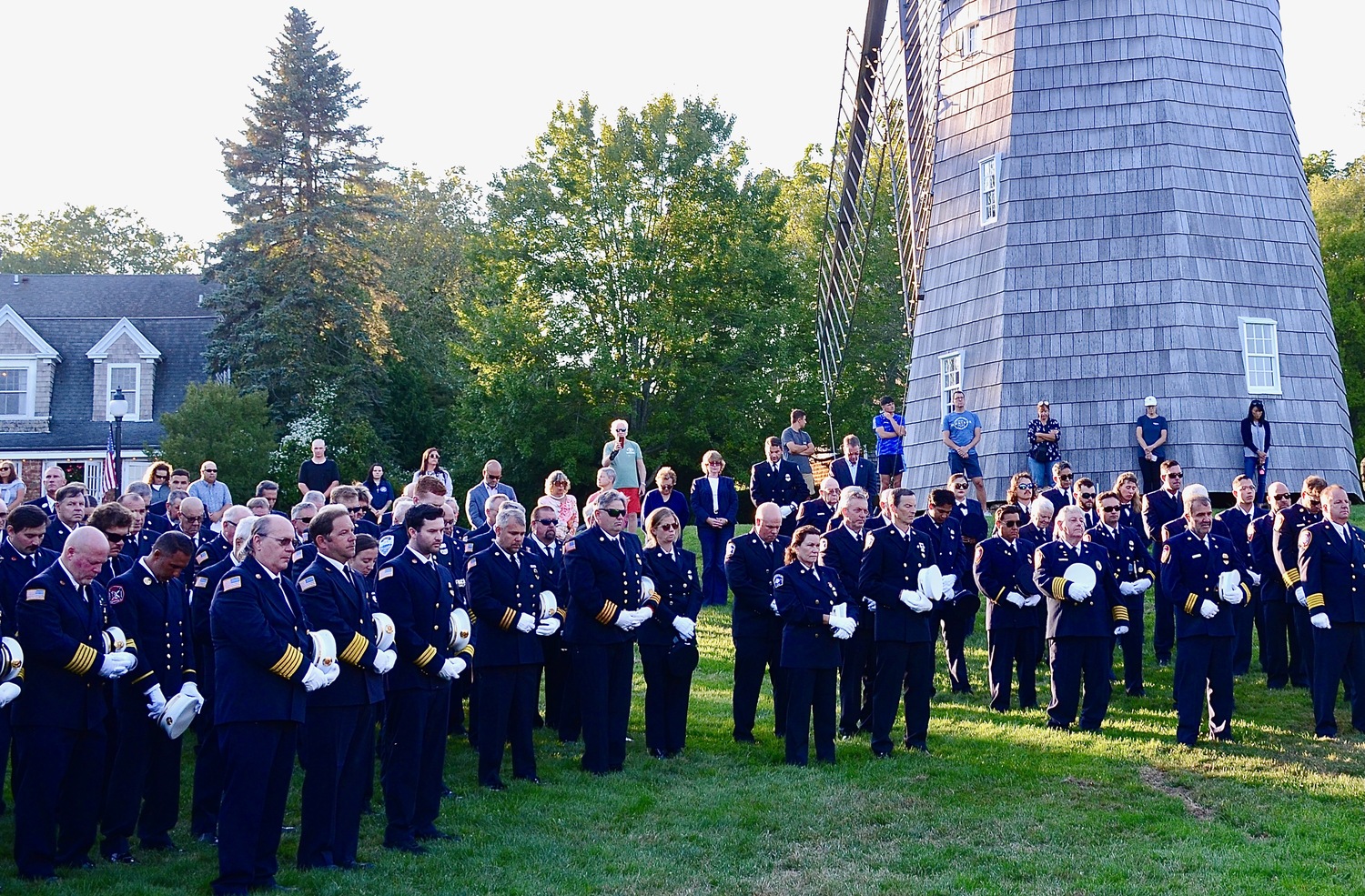 The memorial service hosted by the East Hampton Town Fire Chiefs Association at Hook Mill on Thursday.