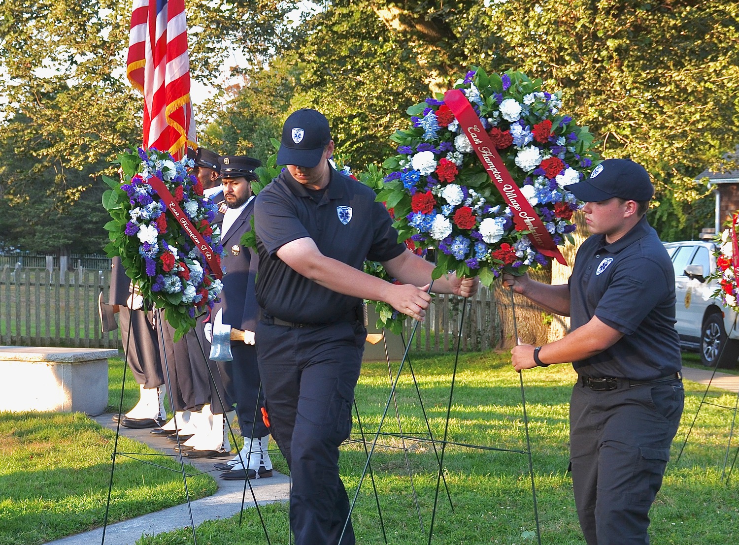 The memorial service hosted by the East Hampton Town Fire Chiefs Association at Hook Mill on Thursday.