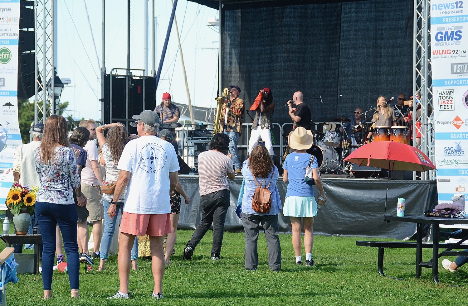 Aqua Cherry performs in Marine Park on Sunday.  KYRIL BROMLEY