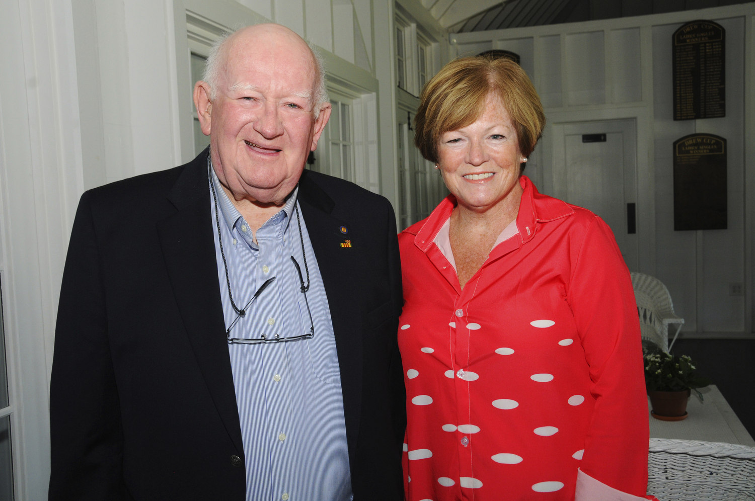 Village Preservation Society of East Hampton Chairman David Brown with Nanette Hansen at  society's 