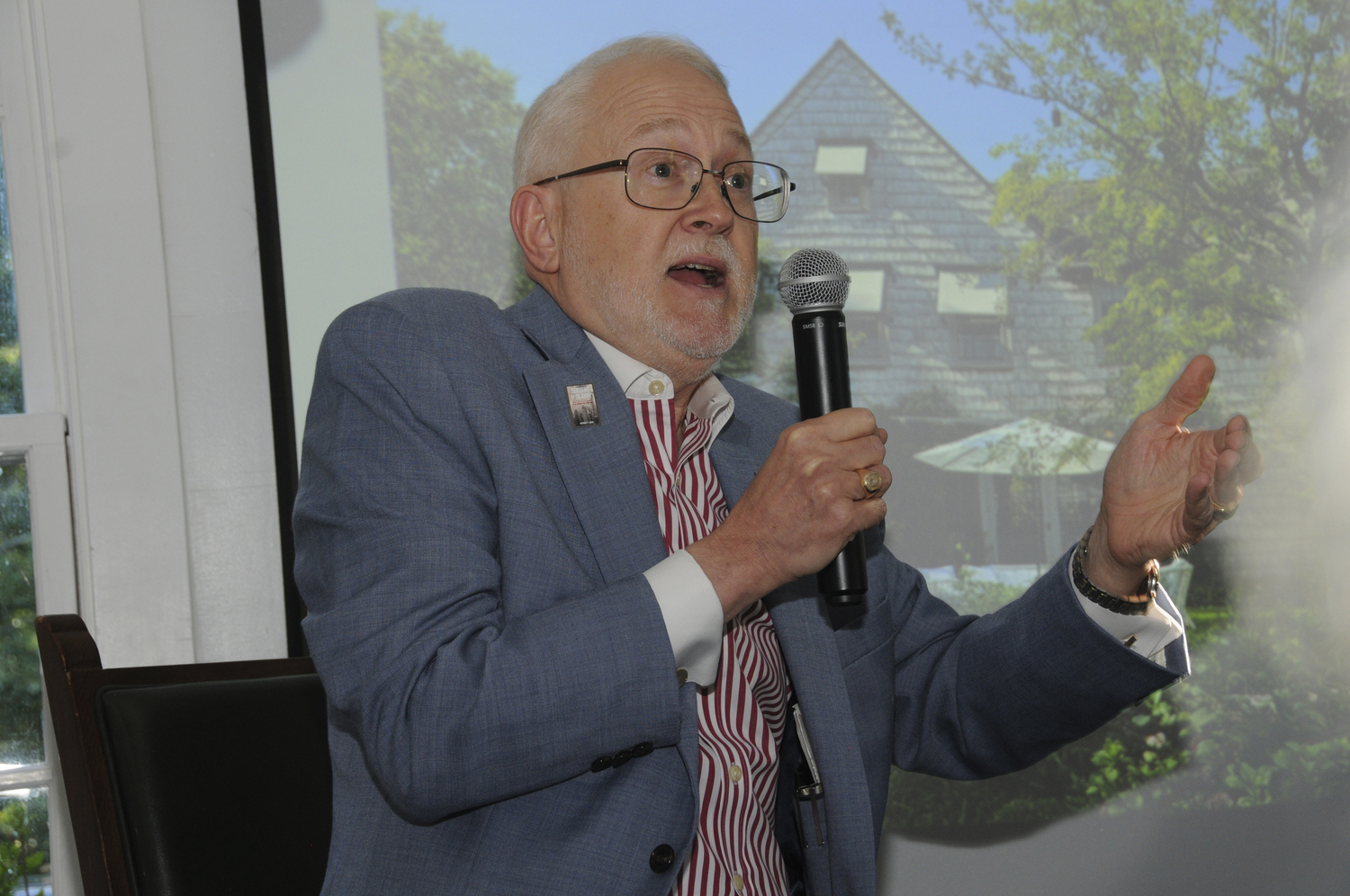Featured guest author Anthony C. Wood at the Village Preservation Society of East Hampton's 