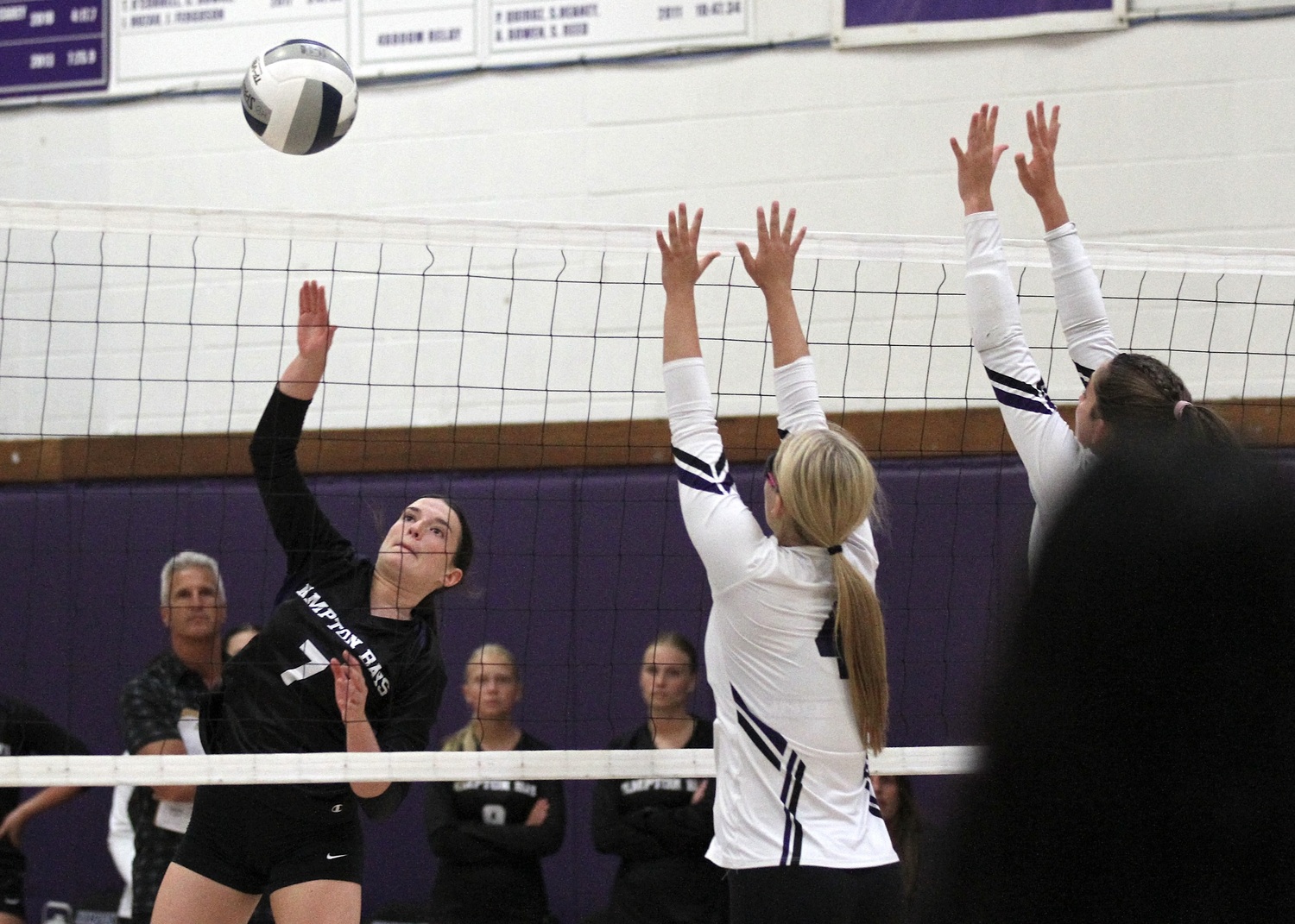 Sophomore outside hitter Lorelei Palmieri spikes the ball. DESIRÉE KEEGAN