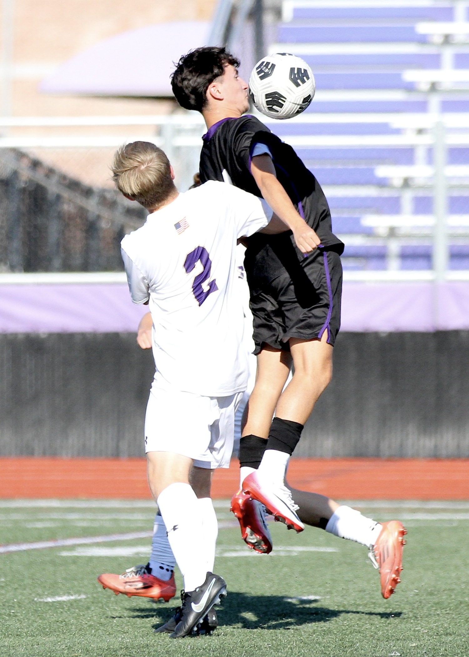 Senior Brandon Guevara grabs a 50/50 ball. DESIRÉE KEEGAN