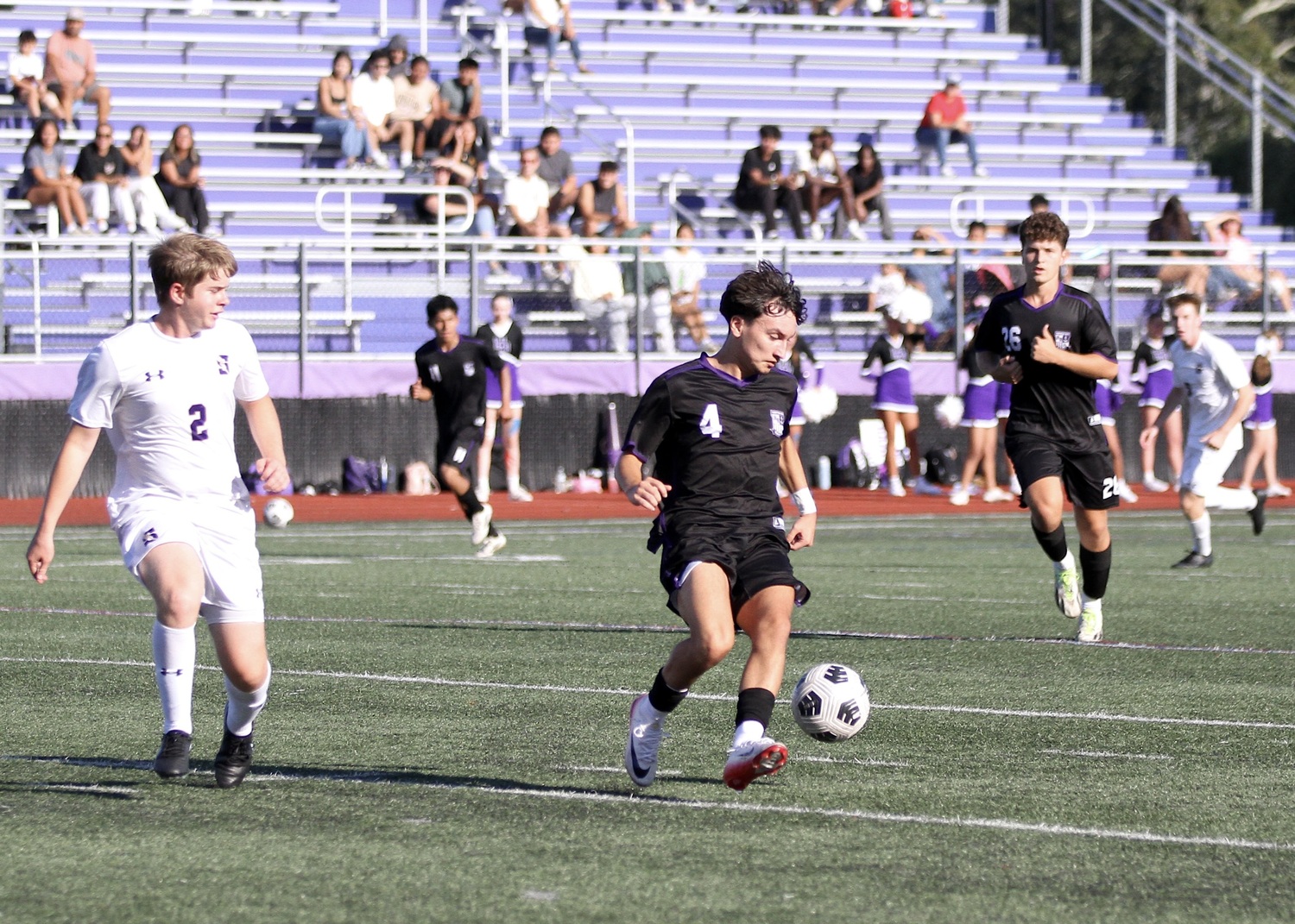 Senior Brandon Guevara dribbles. DESIRÉE KEEGAN