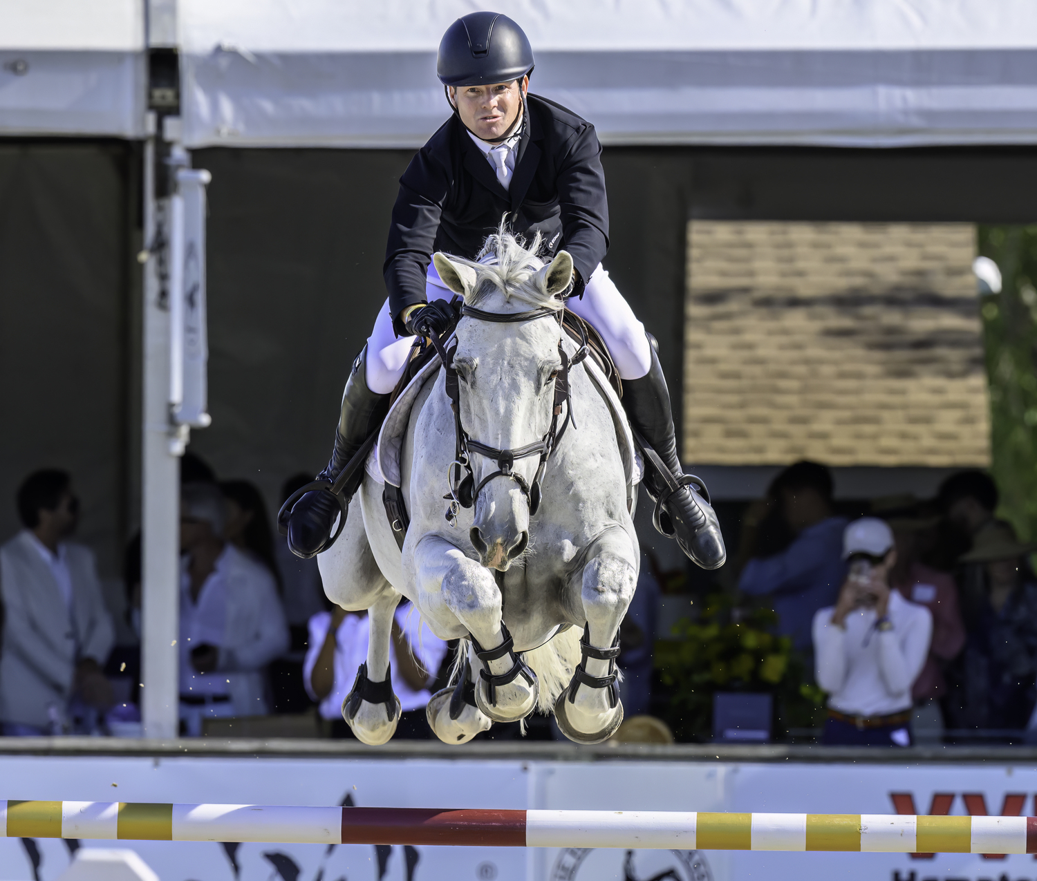 Shane Sweetnam and James Kann Cruz in perfect form over the double combination and on to a third and final clear round.  MARIANNE BARNETT