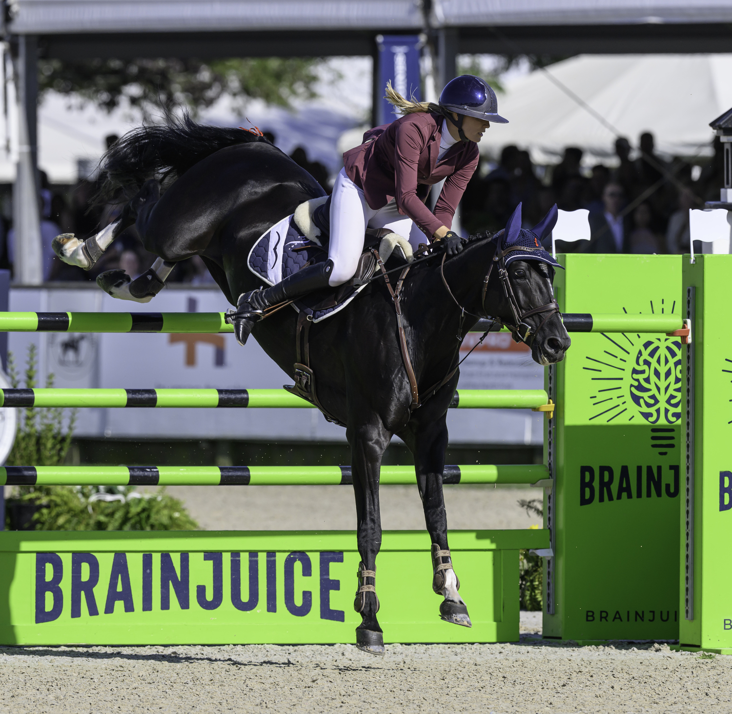 Jessica Mendoza over the Brainjuice jump.  MARIANNE BARNETT