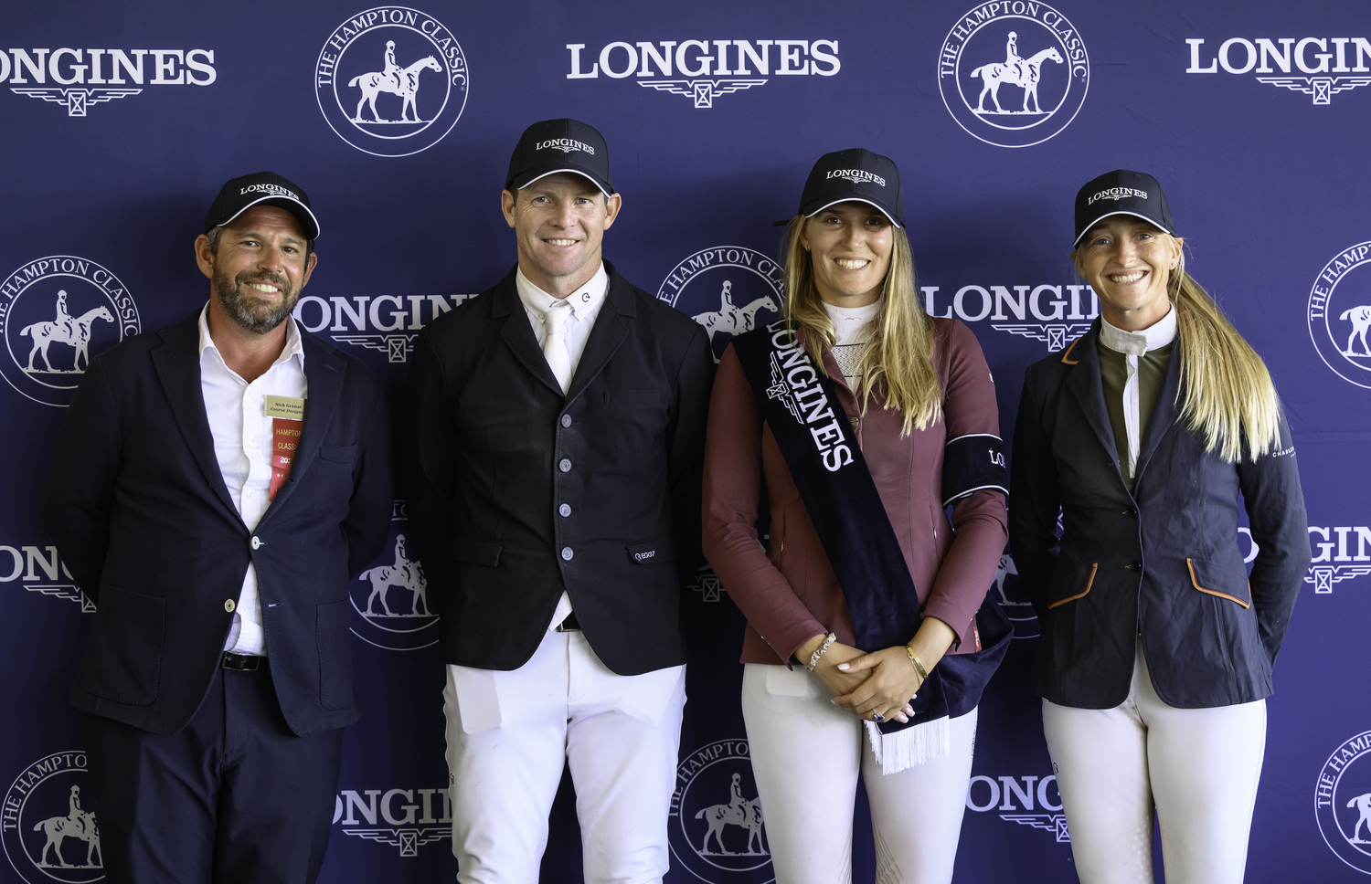 Course designer Nick Granat, left, with Shane Sweetnam, Jessica Mendoza and Kristen .  MARIANNE BARNETT
