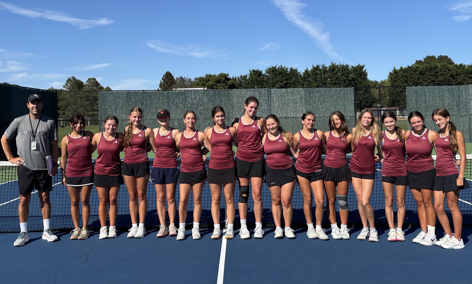 The 2025 East Hampton varsity girls tennis team.  JACK GRAVES