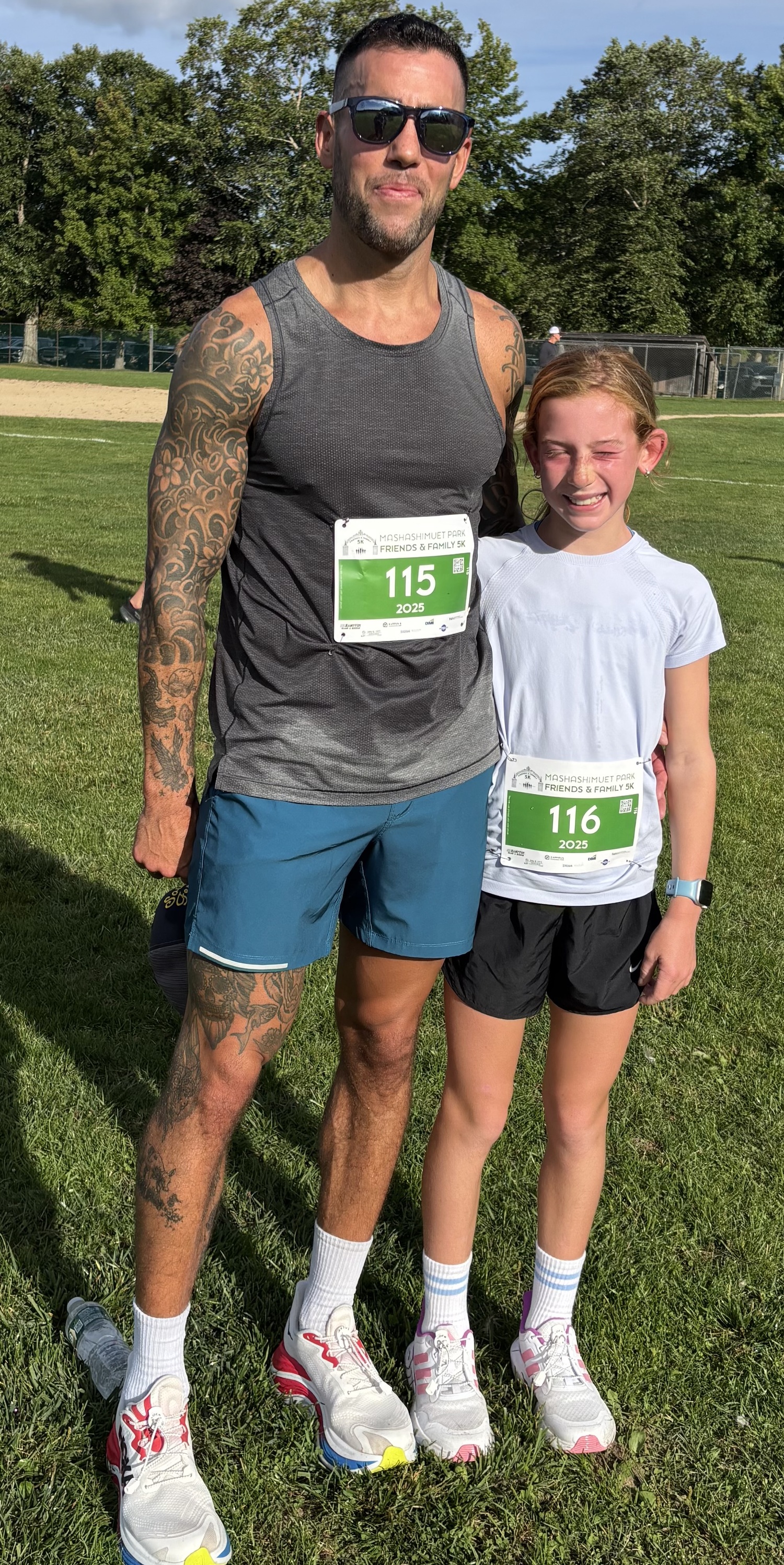 Father-daughter duo Neil and Zoey Falkenhan won the fifth annual Mashashimuet Park Friends and Family 5K on Sunday morning.  JACK GRAVES