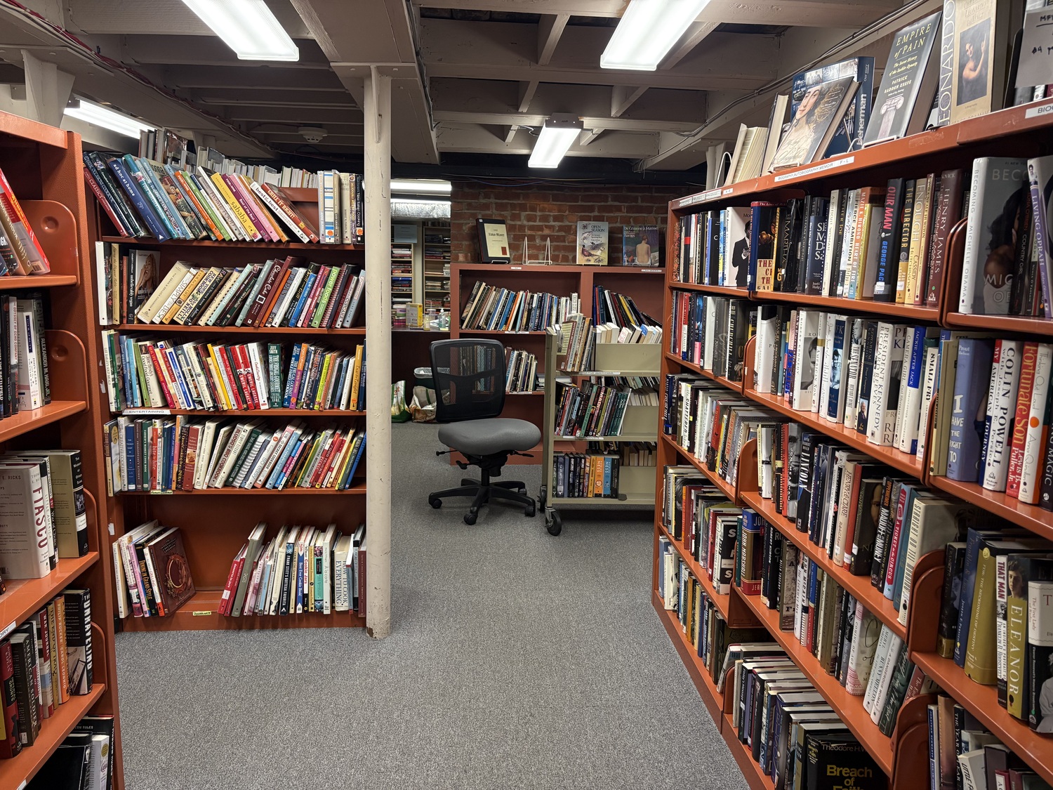 The bookstore in the lower level of Coopers Hall, adjacent to the Rogers Memorial Library, has essentially become the only bookstore in town. It is run by the Friends of the Library, and offers a wide selection of books, including new titles, for $8 or less. CAILIN RILEY
