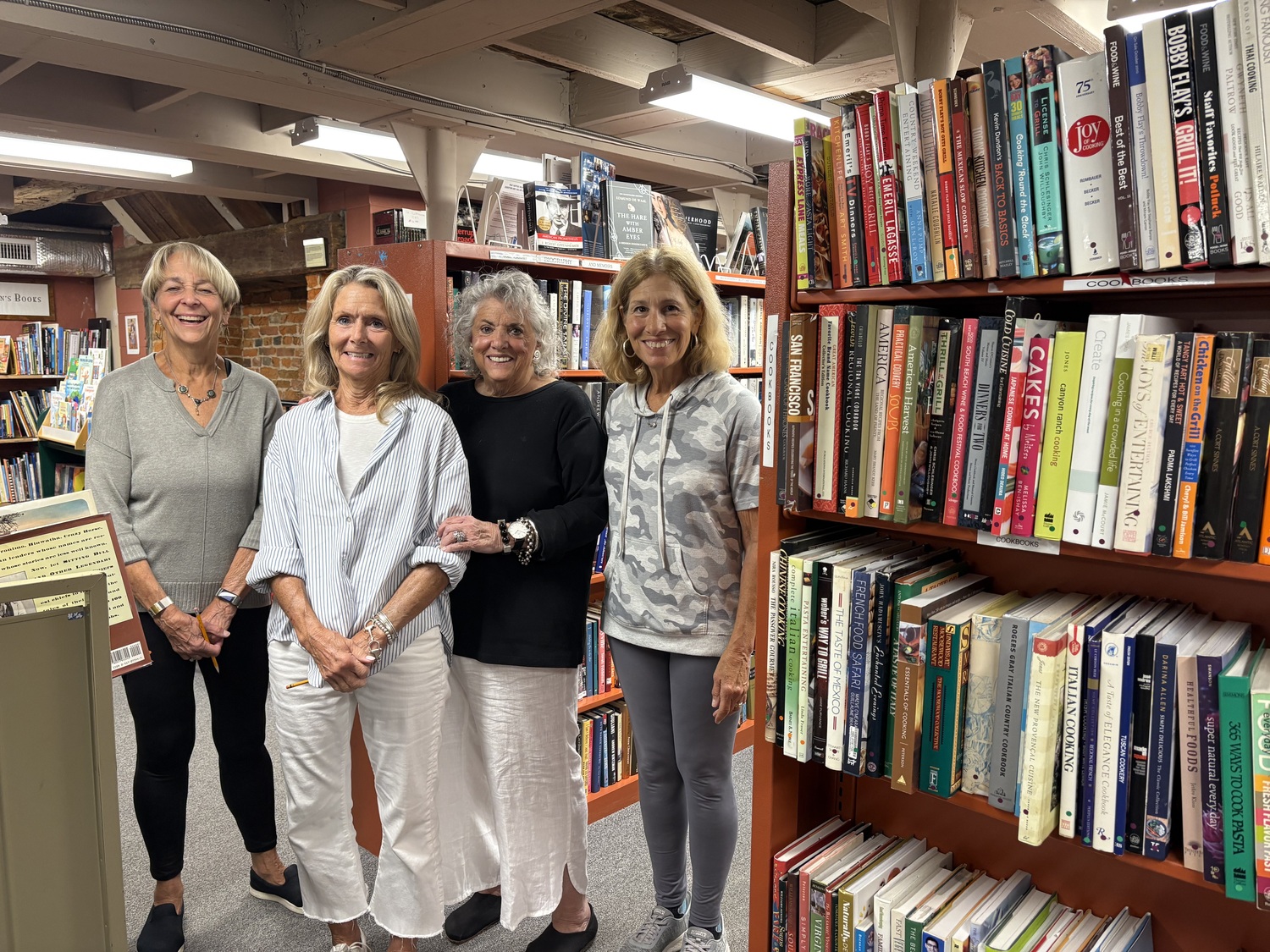 The bookstore in the lower level of Coopers Hall, adjacent to the Rogers Memorial Library, has essentially become the only bookstore in town. It is run by the Friends of the Library, and offers a wide selection of books, including new titles, for $8 or less. It is run by several volunteers, including, from left, Sharon Wunderlich, Jayne Clare, Sue Johns, and Stephanie Snider. CAILIN RILEY
