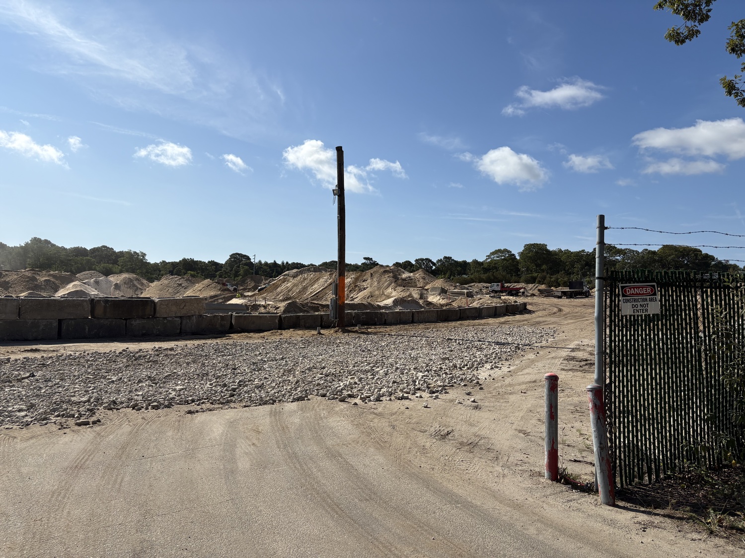 Construction is underway at 8 Midhampton Avenue in Quogue, where a developer is building Quogue Business Park, a 218,000-square-foot facility that will include two shallow bay industrial buildings and a self-storage facility. CAILIN RILEY