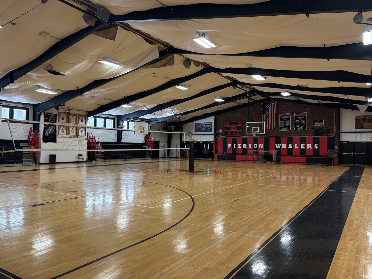 One of the problems with the current gym is that the ceilings are too low, which causes problems for the school's volleyball teams. CAILIN RILEY