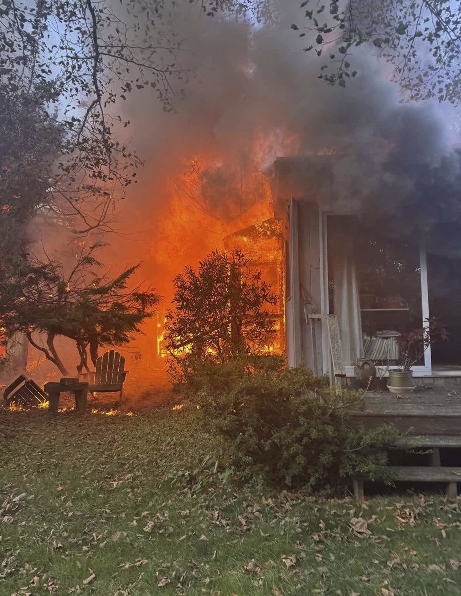 Fire engulfed a house in Bridgehampton on Friday afternoon, September 12. COURTESY BRIDGEHAMPTON FIRE DEPARTMENT