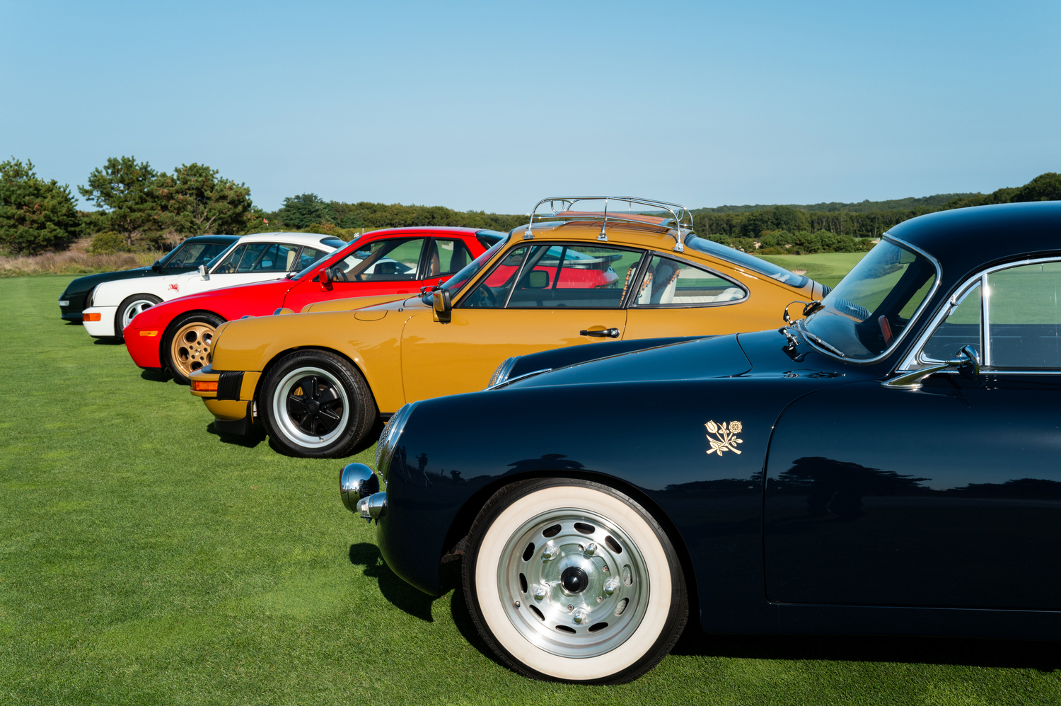 A colorful lineup of Porsches. LORI HAWKINS PHOTOS