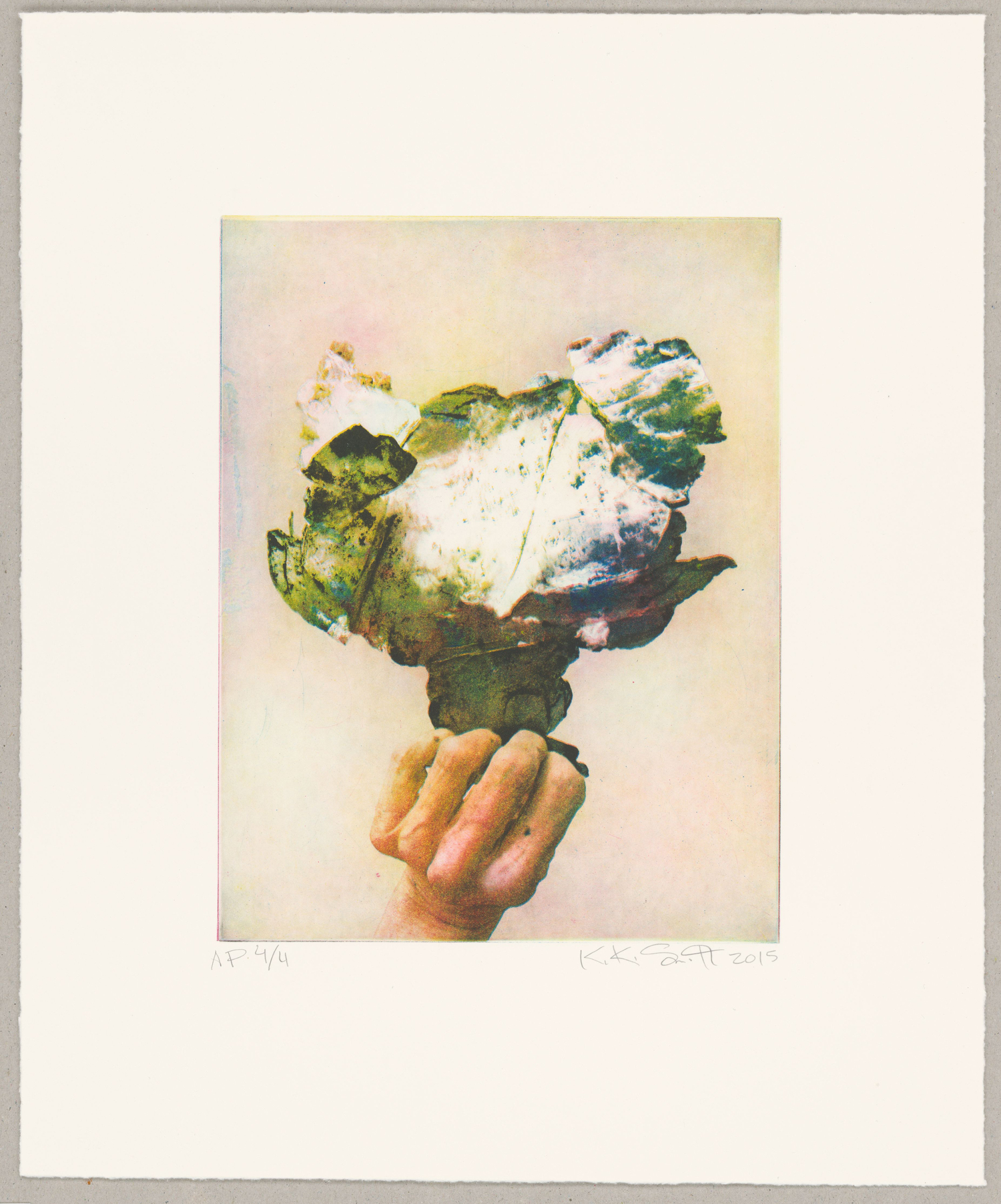 Kiki Smith, “Earth,” 2015, 7/9, Edition of 9 + 4AP + 5TP, photopolymer, 14 ½” x 12.” COURTESY THIRTEEN MOONS