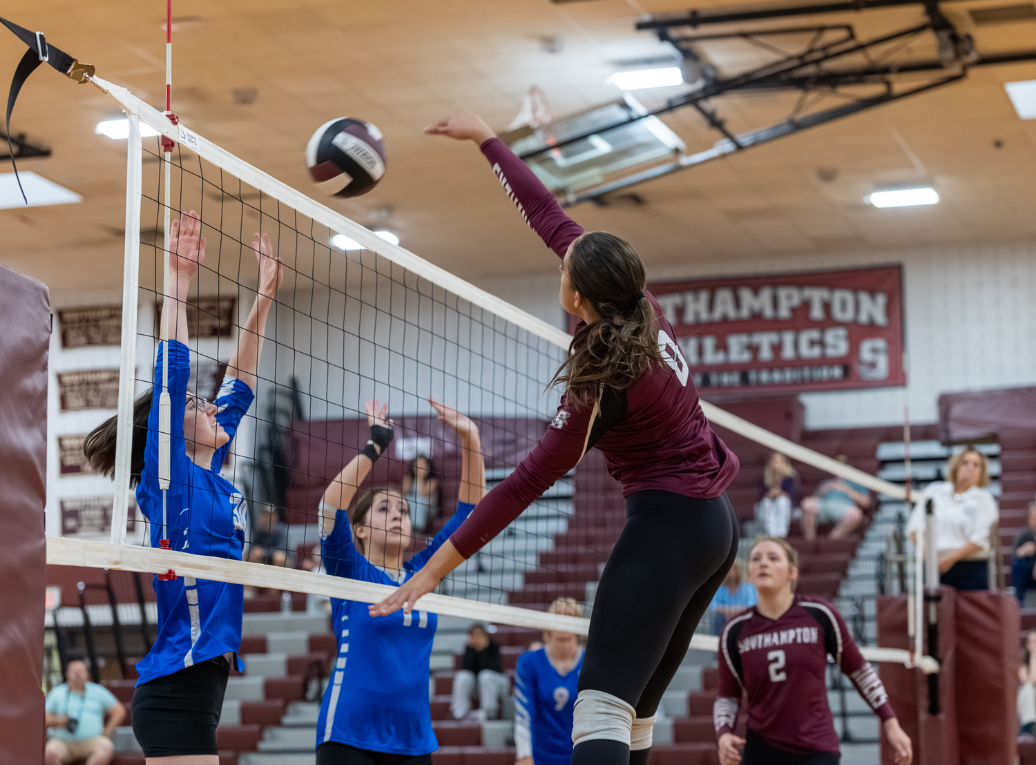 Southampton's Bea Pariz goes up for a kill.  RON ESPOSITO/SOUTHAMPTON SCHOOL DISTRICT