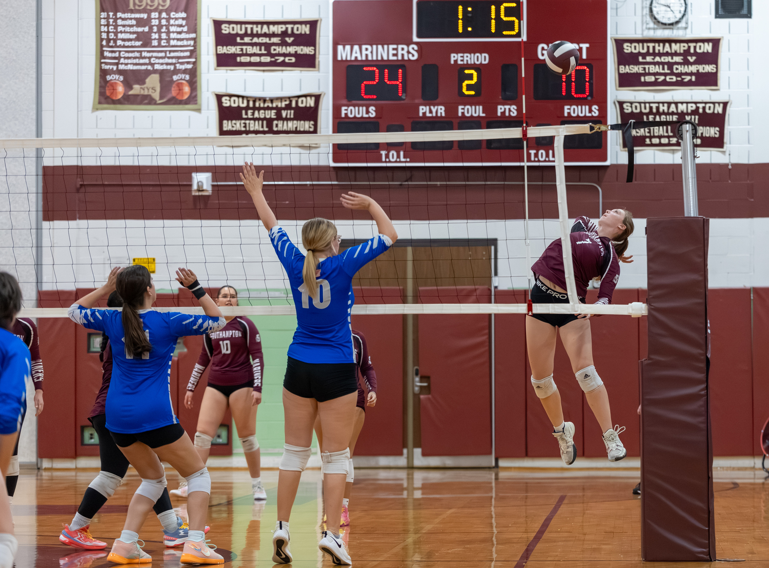 Southampton's Bailey Brown goes up for a kill.  RON ESPOSITO/SOUTHAMPTON SCHOOL DISTRICT