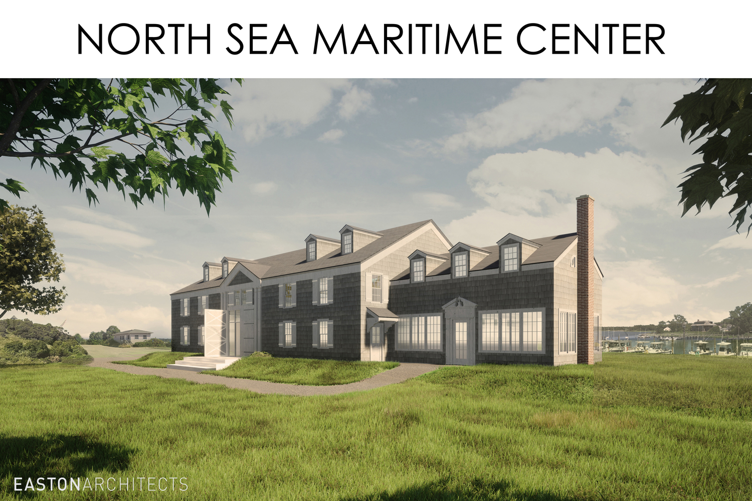 Renderings of what the renovated Tupper Boathouse at the North Sea Maritime Center will look like when completed. COURTESY OF THE NORTH SEA MARITIME CENTER