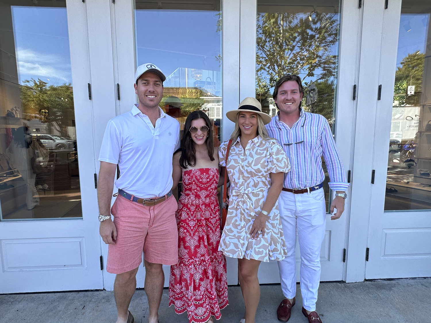 Mac and Melissa Howard, Sarah and James Howard at Louis Vuitton in East Hampton.  GREGORY D'ELIA