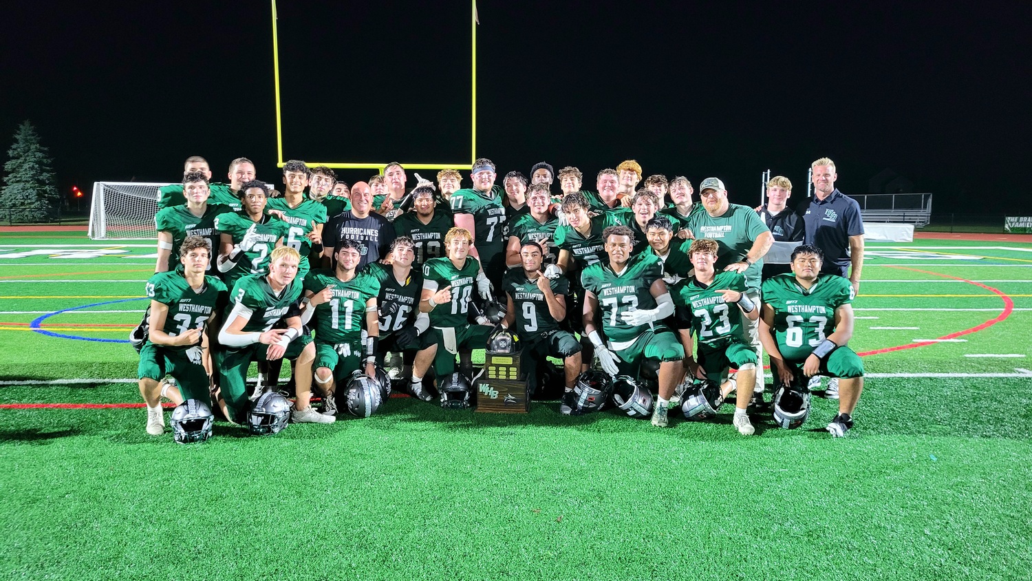 Westhampton Beach defeated ESM, 40-19, for the Wildfire Cup on Friday night.  DREW BUDD