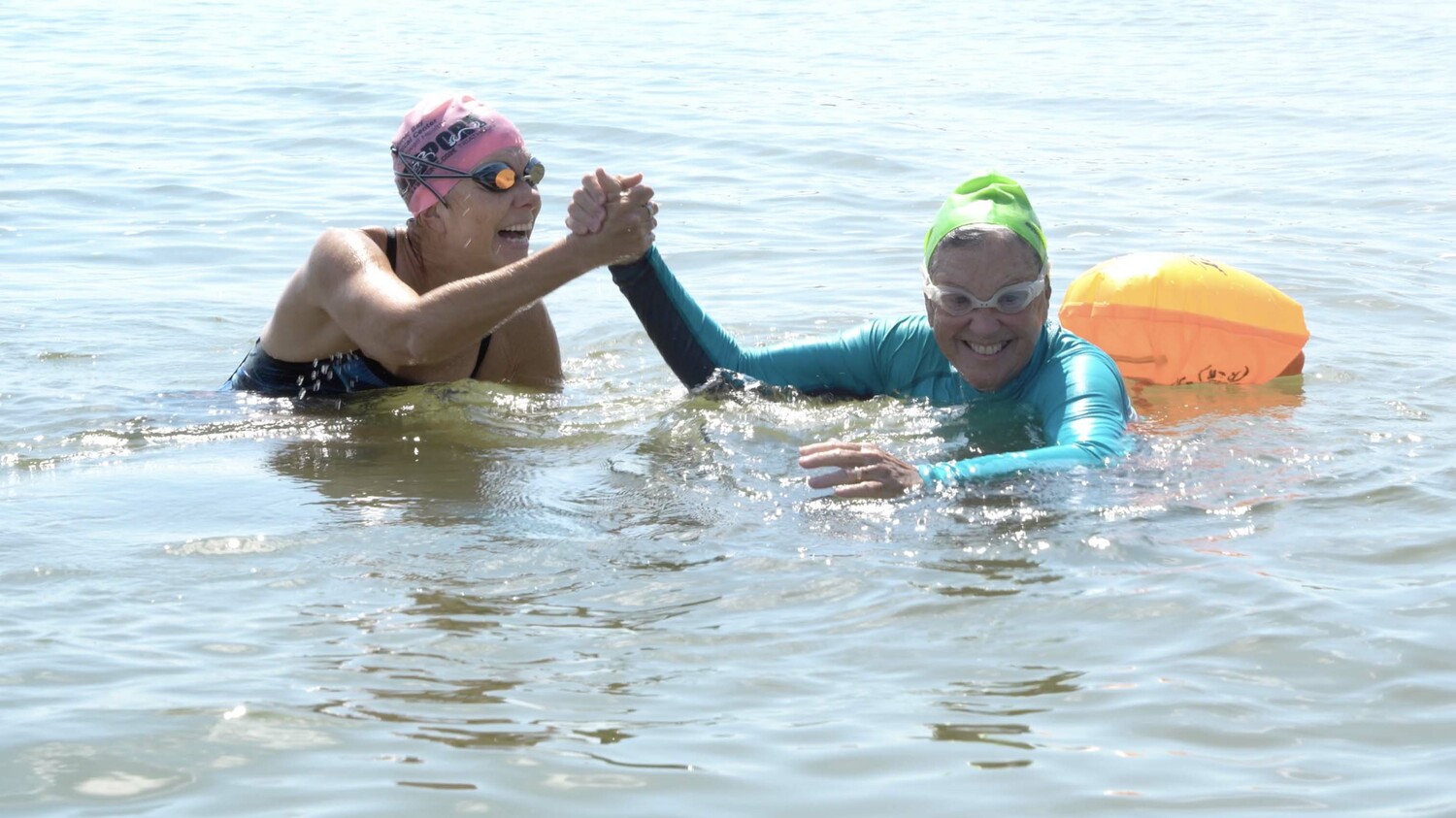 The support they show each other is a big part of the reason why the swimmers keep showing up for their regular dips in the bay at West Landing. CAROLYN BAJZER