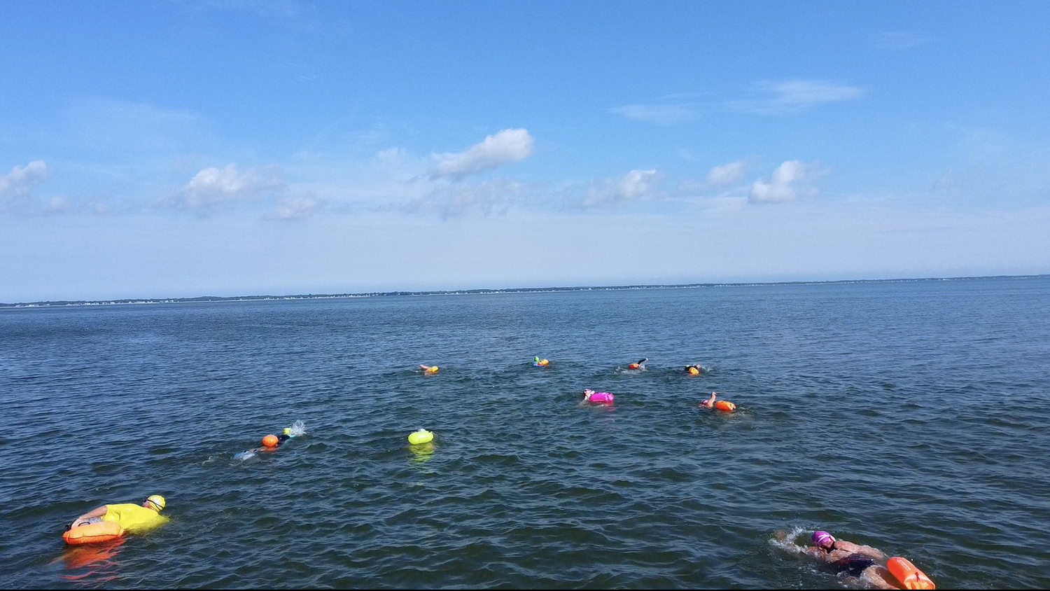 The swimmers in the group vary in terms of ability level but are committed to getting together on a regular basis, both for the exercise and the camaraderie, and the sense of peace they feel when they're out in the water. HONORA CAMPBELL