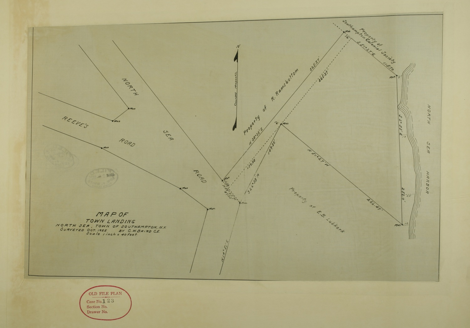A 1925 survey showing how the property was divided at the time.
