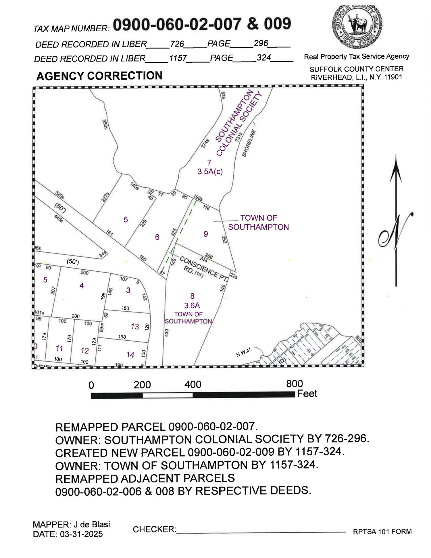 Conscience Point as it is now shown on Suffolk County tax maps.