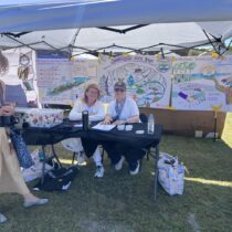 The Shinnecock Hope Spot booth at the most recent Powwow over Labor Day weekend. People were invited to write down their hopes for Shinnecock Bay. SUNSHINE GUMBS