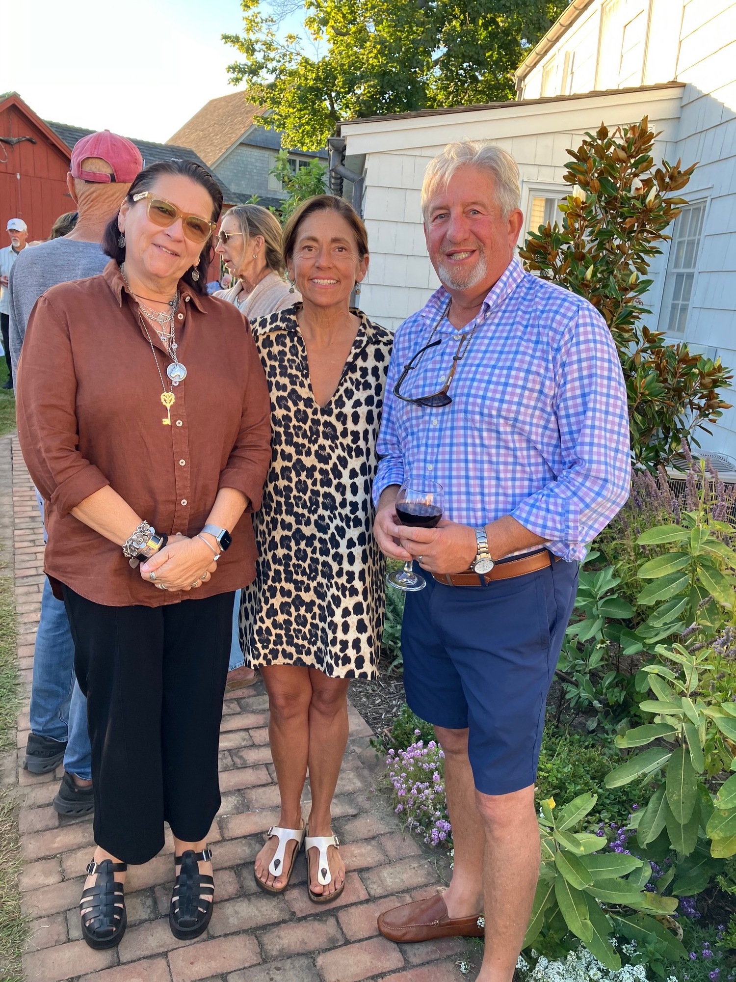 Eleanor Kobel, Dawn LaDu, and Donn Larson were among those who attended a fundraiser hosted by the Greater Westhampton Historical Museum on Saturday. Proceeds will benefit the restoration of the Foster-Meeker house on the organization's Westhampton Beach campus. COURTESY WESTHAMPTON HISTORICAL MUSEUM