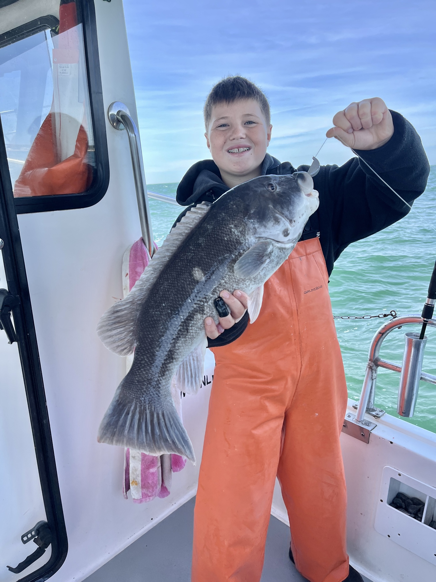 The blackfish season has opened and the tog are chewing. Adam Giunta put on a tog jiggin' clinic aboard the Montauk charter boat Double D this week. CAPT. DAN GIUNTA