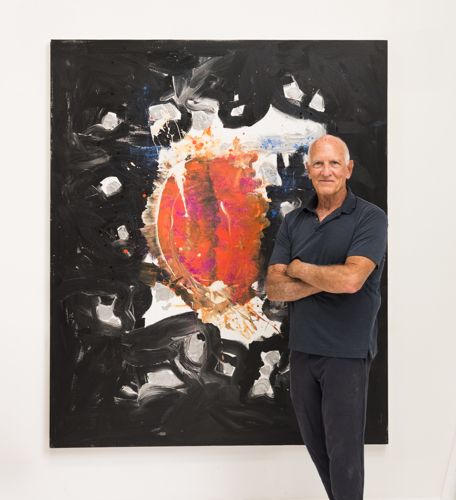 Jonathan Nash Glynn with his work. CHRISTINE JOHNSON